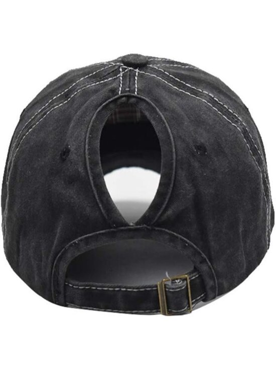 〽️Women Flag Black High Ponytail Baseball Cap Trucker Bad Hair Day Adjustable main image 5